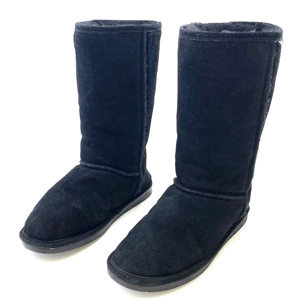 BearPaw Women’s Black Emma Tall Suede/Sheepskin Boot